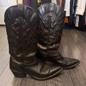 Vintage black sheppler cowgirl boots size 9